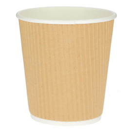 Bicchiere Carta 8 Oz/250ml "Parete Doppia" Marrone Ø8cm (500 Pezzi)