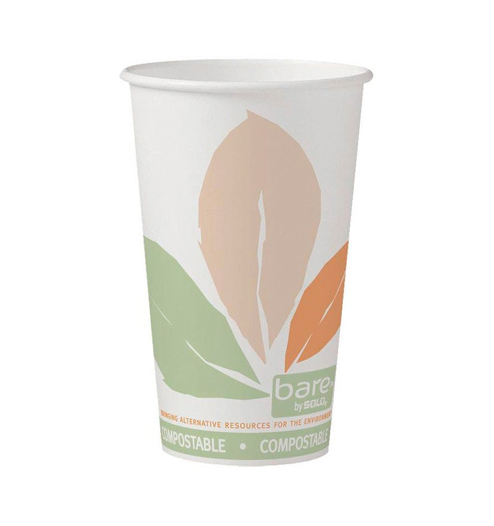 Bicchiere Carta PLA Bare 16 Oz/500ml Ø8,9cm (50 Pezzi) Bicchiere Carta PLA Bare 16 Oz/500ml Ø8,9cm (50 Pezzi)