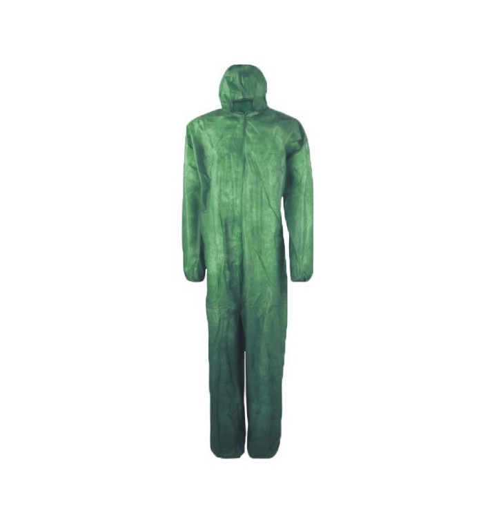 Tuta TNT di PP Cappuccio e Chiusura Cerniera Taglia XXL Verde(1 Pezzi) Tuta TNT di PP Cappuccio e Chiusura Cerniera Taglia XXL Verde(1 Pezzi)