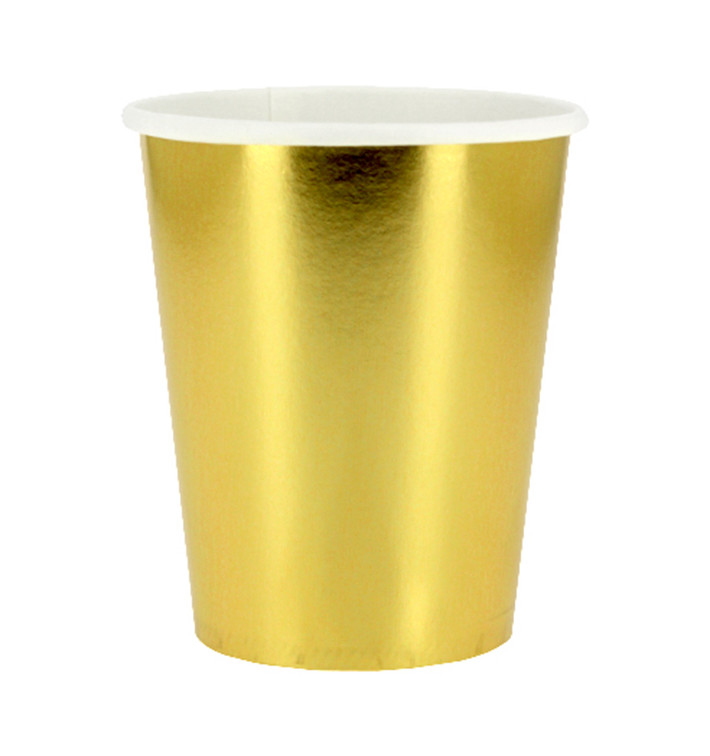 Bicchiere di Carta 9Oz/240ml Oro "Party" (10 Pezzi) Bicchiere di Carta 9Oz/240ml Oro "Party" (10 Pezzi)