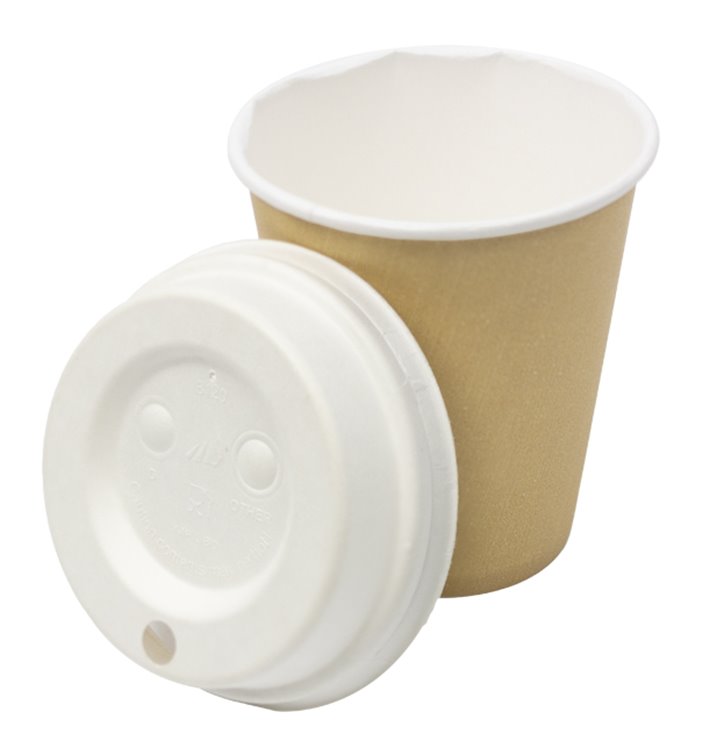 Coperchio con Foro in Fibra di Cellulosa Modellata Bianco Ø8cm (1.800 Pezzi) Coperchio con Foro in Fibra di Cellulosa Modellata Bianco Ø8cm (1.800 Pezzi)