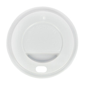Coperchio con Foro per Bicchiere di Carta 4Oz/120ml Bianco Ø6,2cm (100 Pezzi)