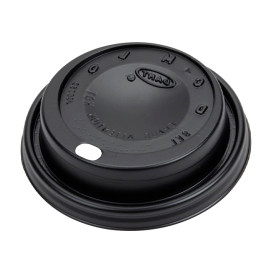 Coperchio con Foro per Bicchiere FOAM Nero Ø8,1cm (100 Pezzi)