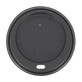Coperchio Nero con Foro per Bicchiere di Carta 12, 16 y 22 Oz Ø9,0cm (1000 Pezzi)