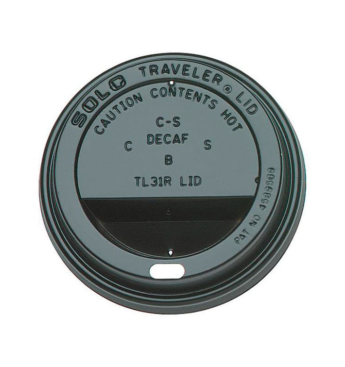 Coperchio con Foro per Bicchiere 6 e 8 Oz Nero Ø8,0cm (100 Pezzi) Coperchio con Foro per Bicchiere 6 e 8 Oz Nero Ø8,0cm (100 Pezzi)