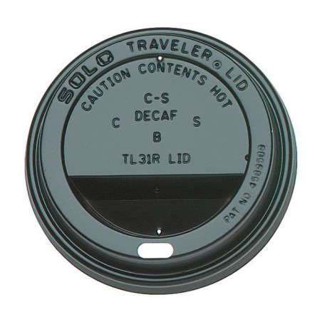 Coperchio con Foro per Bicchiere 6 e 8 Oz Nero Ø8,0cm (1000 Pezzi)