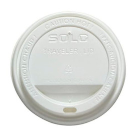 Coperchio con Foro per Bicchiere 6 e 8 Oz Bianco Ø8,0cm (100 Pezzi)