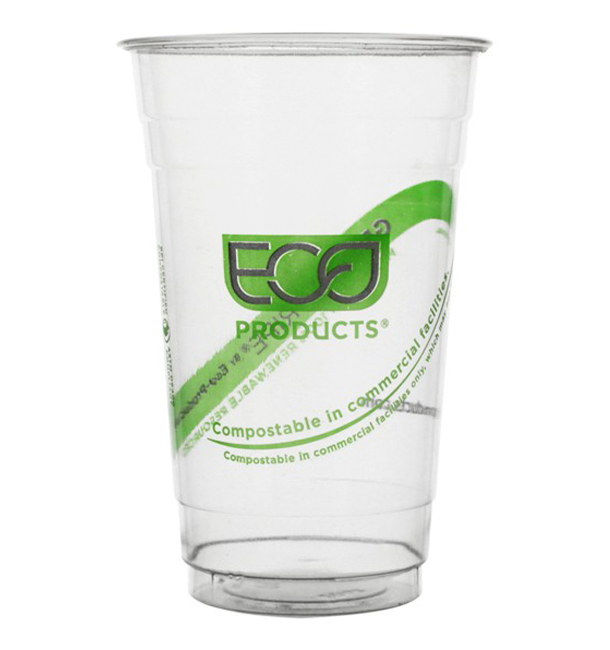 Bicchiere Amido di Mais PLA "Green Stripe" 590ml (50 pezzi)