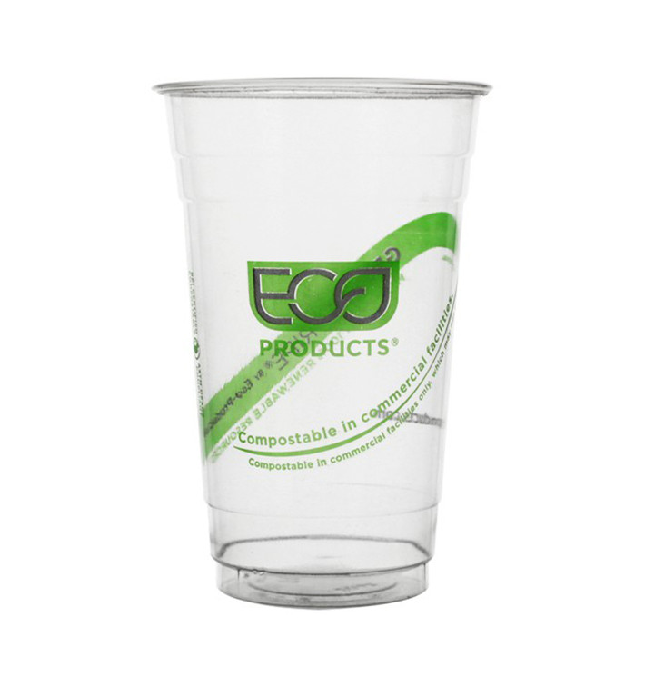 Bicchiere Amido di Mais PLA "Green Stripe" 590ml (50 pezzi) Bicchiere Amido di Mais PLA "Green Stripe" 590ml (50 pezzi)