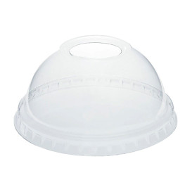 Coperchio Cupola con Foro PLA Trasp. Ø9,5cm (100 Pezzi)