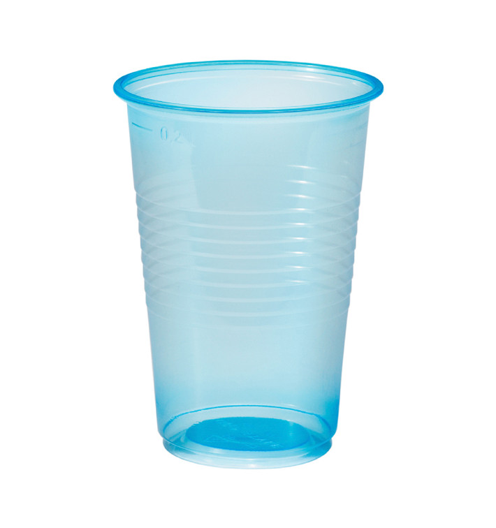 Bicchiere di Plastica PP Blu Transp. 230ml (100 Pezzi) Bicchiere di Plastica PP Blu Transp. 230ml (100 Pezzi)