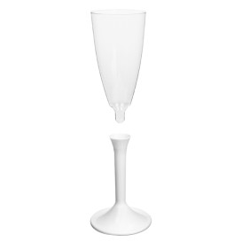 Calice Plastica Flute Gambo Bianco 120ml 2P (20 Pezzi)