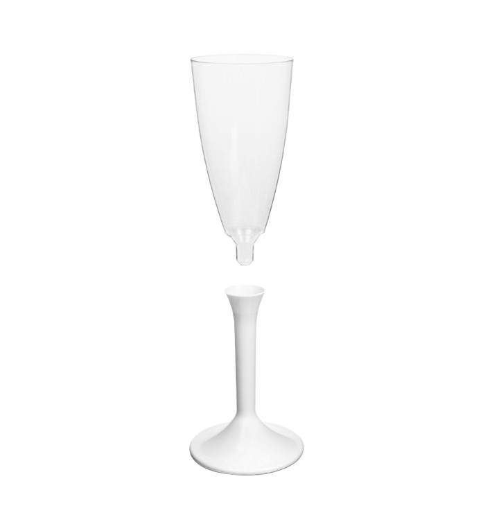 Calice Plastica Flute Gambo Bianco 120ml 2P (20 Pezzi) Calice Plastica Flute Gambo Bianco 120ml 2P (20 Pezzi)