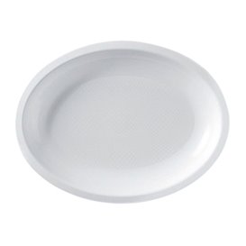 Vassoio Plastica Ovale Bianco Round PP 255x190mm (600 Pezzi)