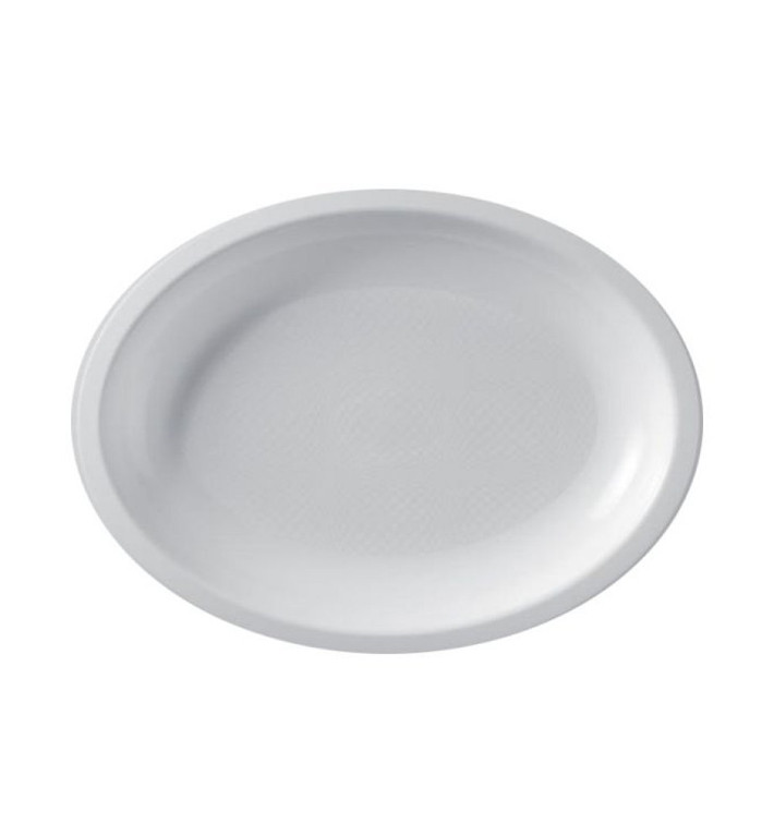 Vassoio Plastica Ovale Bianco Round PP 315x220mm (25 Pezzi) Vassoio Plastica Ovale Bianco Round PP 315x220mm (25 Pezzi)