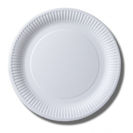 Piatto di Carta Biocoated Bianco Ø23cm (100 Pezzi)