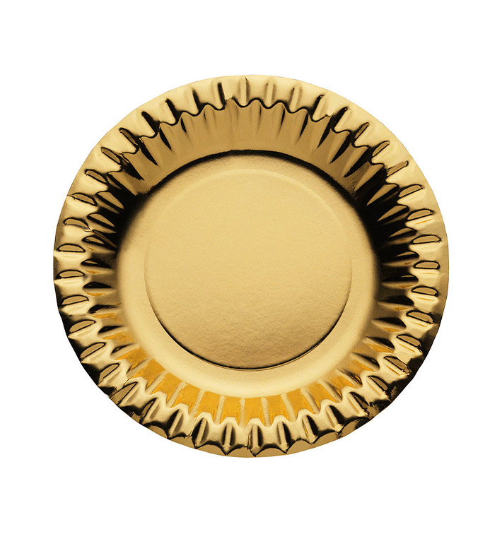 Piatto di Carta Tondo "Party" Oro Ø180mm (10 Pezzi) Piatto di Carta Tondo "Party" Oro Ø180mm (10 Pezzi)