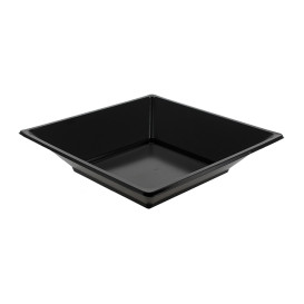 Piatto Plastica Fondo Quadrato Nero 170mm (6 Pezzi)