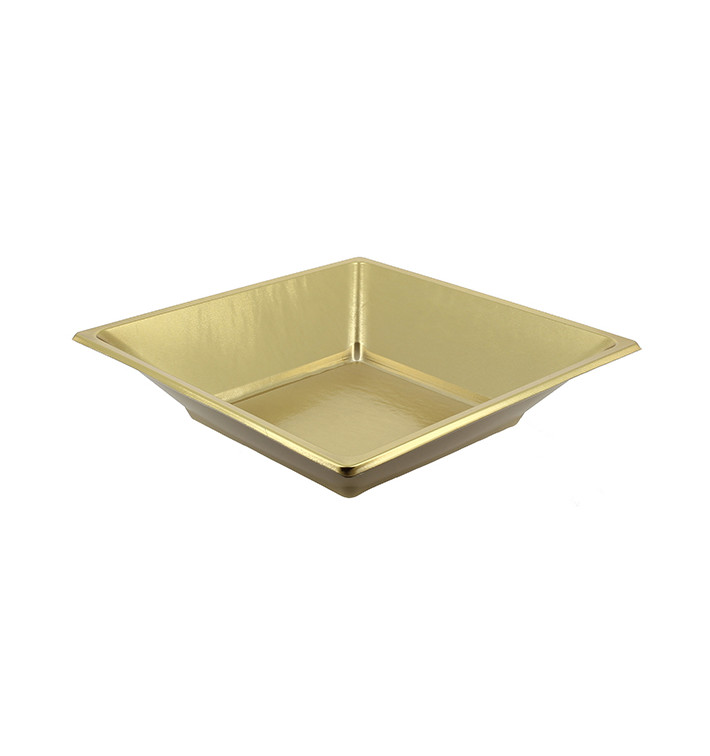 Piatto Plastica Fondo Quadrato Oro 180mm (5 Pezzi) Piatto Plastica Fondo Quadrato Oro 180mm (5 Pezzi)