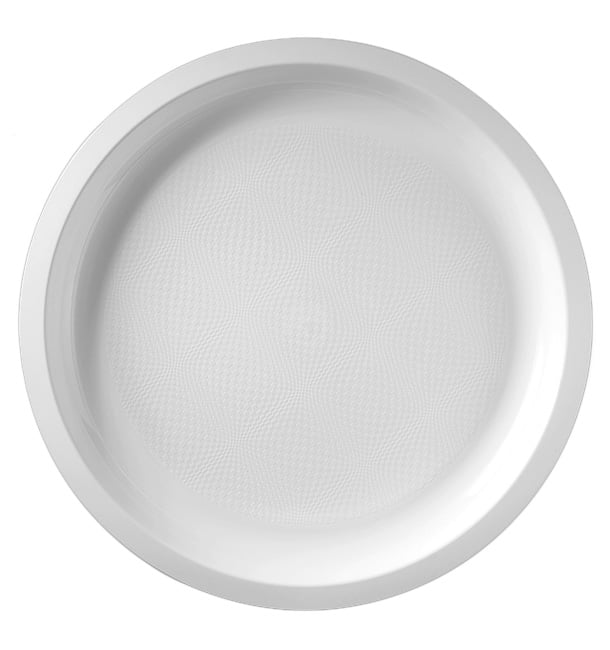 Piatto di Plastica Bianco Round PP Ø290mm (25 Pezzi)