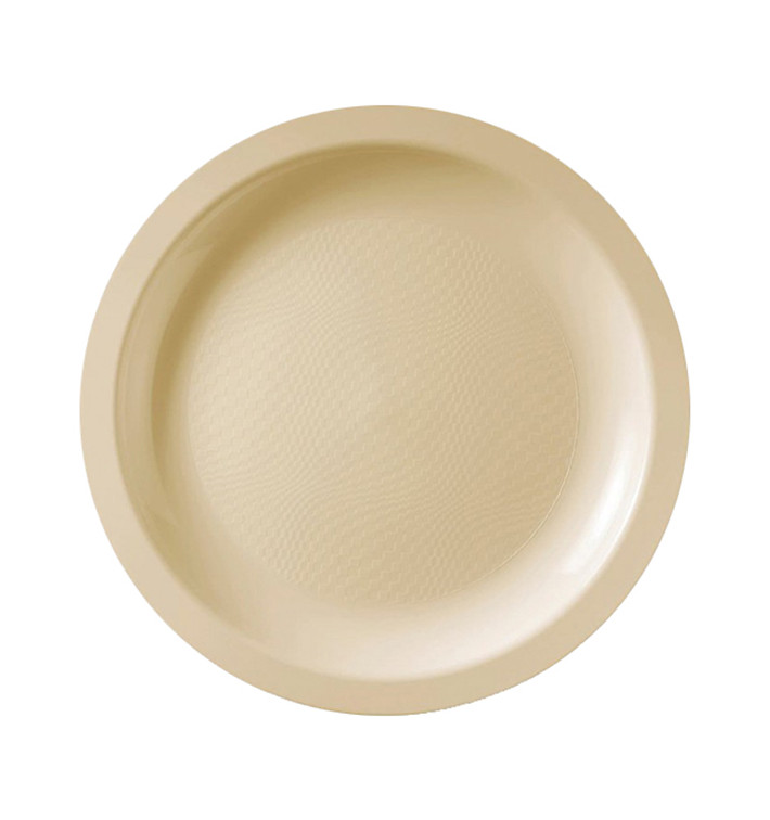 Piatto Plastica Piano Crema Round PP Ø185mm (600 Pezzi)