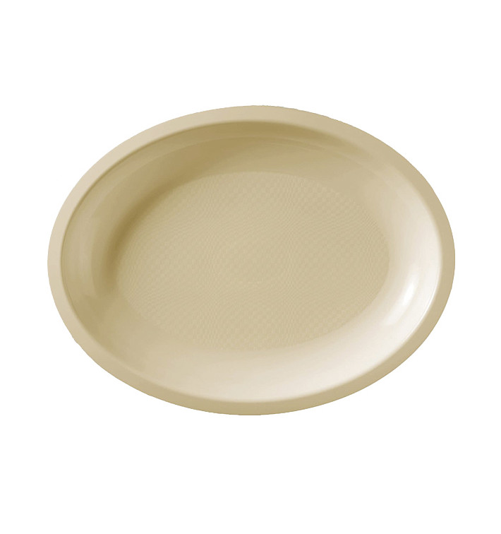 Vassoio Plastica Ovale Crema Round PP 255x190mm (600 Pezzi) Vassoio Plastica Ovale Crema Round PP 255x190mm (600 Pezzi)