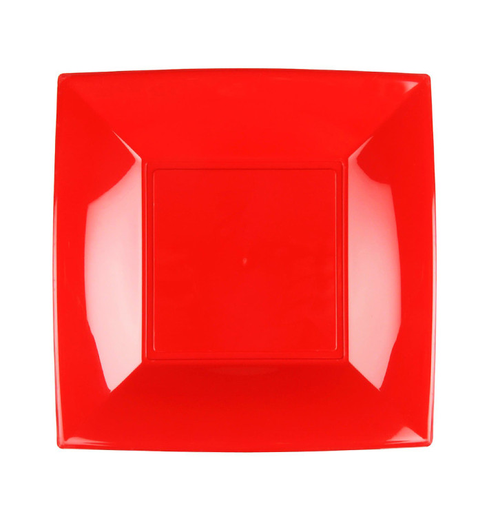 Piatto Plastica Piano Rosso Nice PP 230mm (300 Pezzi) Piatto Plastica Piano Rosso Nice PP 230mm (300 Pezzi)