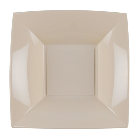 Piatto Plastica Fondo Beige Nice PP180mm (25 Pezzi)