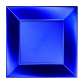 Piatto Plastica Piano Blu Nice Pearl PP 180mm (300 Pezzi)