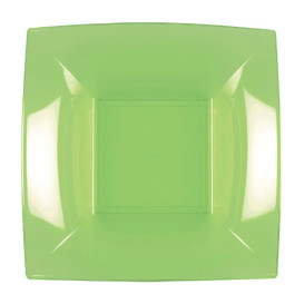 Piatto Plastica Fondo Verde Acido Nice PP 180mm (25 Pezzi)