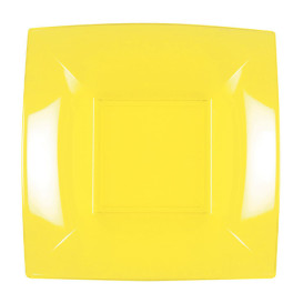 Piatto Plastica Piano Giallo Pearl Nice PP 180mm (25 Pezzi)