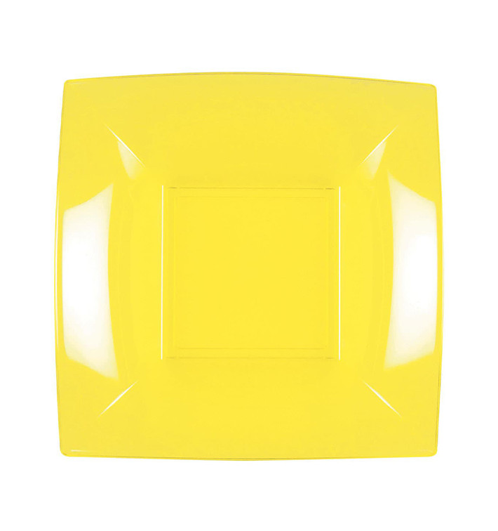 Piatto Plastica Piano Giallo Pearl Nice PP 180mm (25 Pezzi)