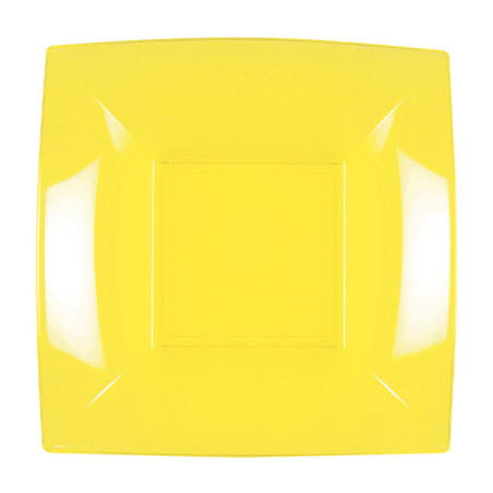 Piatto Plastica Fondo Giallo Nice PP 180mm (25 Pezzi)