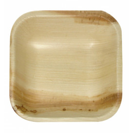 Mini Piatti Quadrati in Foglia di Palma 10x10x2,5cm (25 Pezzi)