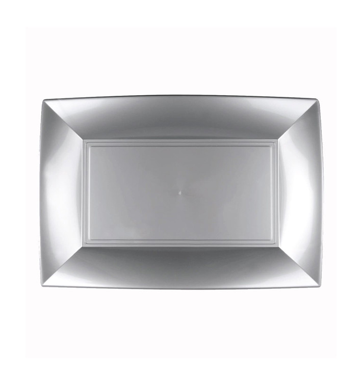 Vassoio Plastica Grigio Nice PP 280x190mm (12 Pezzi) Vassoio Plastica Grigio Nice PP 280x190mm (12 Pezzi)