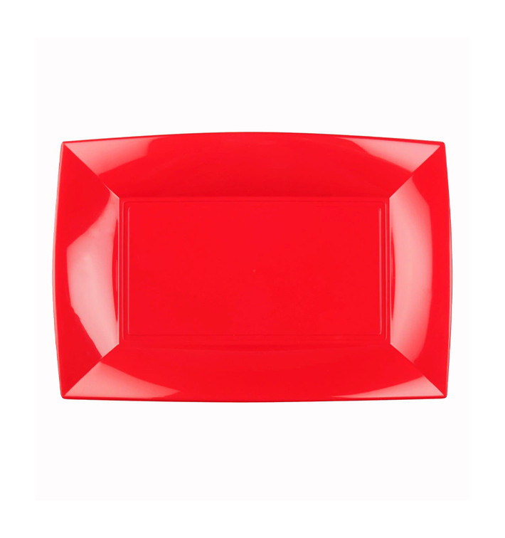 Vassoio Plastica Rosso Nice PP 280x190mm (12 Pezzi) Vassoio Plastica Rosso Nice PP 280x190mm (12 Pezzi)