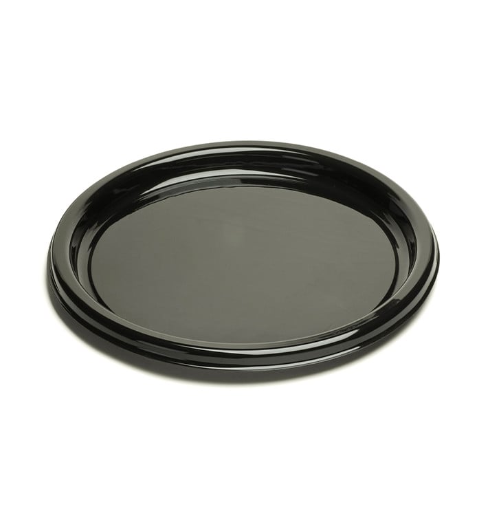 Vassoio di Plastica Rotondo Nero 30 cm (50 Pezzi)