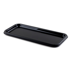 Vassoio Plastica Rettangolare Nero 35X16 cm (10 Pezzi)