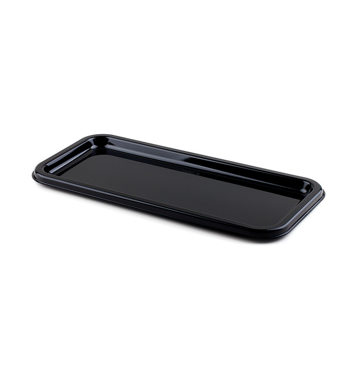 Vassoio Plastica Rettangolare Nero 35X16 cm (50 Pezzi) Vassoio Plastica Rettangolare Nero 35X16 cm (50 Pezzi)