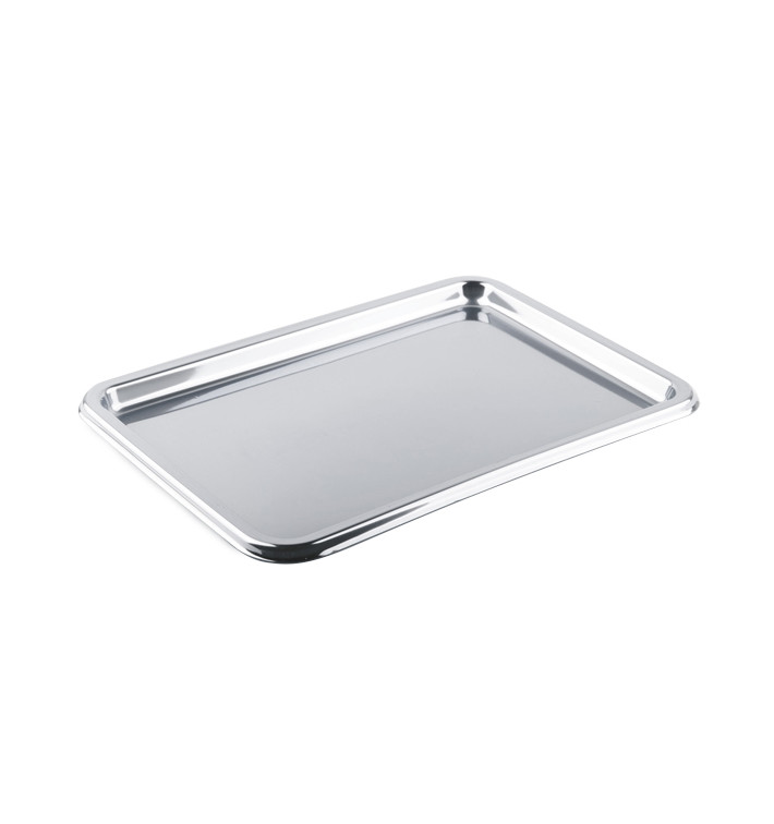 Vassoio Plastica Rettangolare Argento 35X24 cm (5 Pezzi) Vassoio Plastica Rettangolare Argento 35X24 cm (5 Pezzi)
