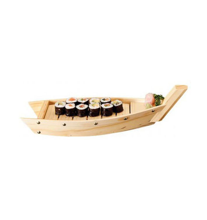 Barca per Sushi di Legno 44x13x11cm (1 Pezzi) Barca per Sushi di Legno 44x13x11cm (1 Pezzi)
