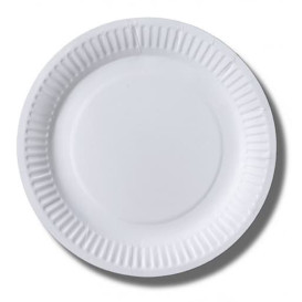Piatto di Carta Biocoated Bianco Ø18 cm (20 Pezzi)