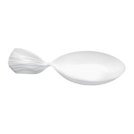 Mini Cucchiaio Degustazione Single-Dose Fish Bianco 120 mm (30 Pezzi)