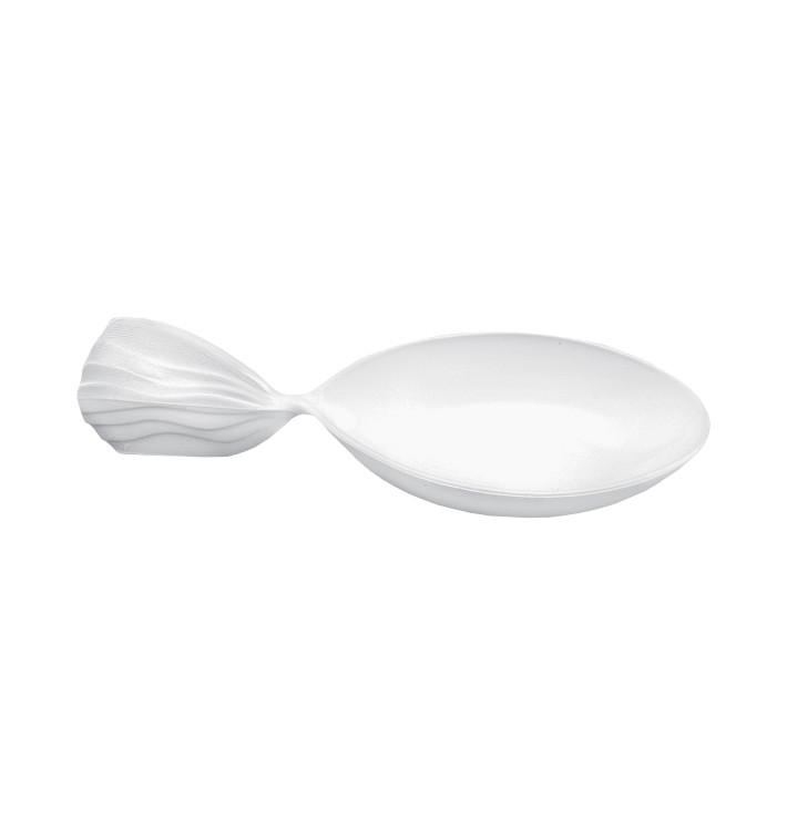 Mini Cucchiaio Degustazione Single-Dose Fish Bianco 120 mm (600 Pezzi)