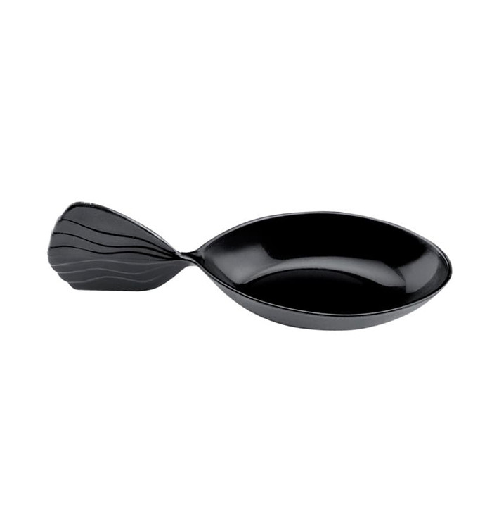 Mini Cucchiaio Degustazione Single-Dose Fish Nero 120 mm (600 Pezzi) Mini Cucchiaio Degustazione Single-Dose Fish Nero 120 mm (600 Pezzi)