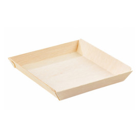 Piatto di Legno Quadrado 13x13x2cm 500ml (25 Pezzi)