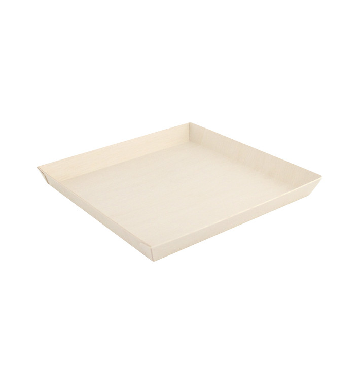 Piatto di Legno Quadrato 23x23x2,5cm 1250ml (25 Pezzi) Piatto di Legno Quadrato 23x23x2,5cm 1250ml (25 Pezzi)
