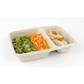 Contenitori Canna da Zucchero 2S e Coperchio di 750ml 23x16cm (15 Pezzi)