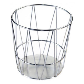 Cesto Rotondo Acciaio Argento Ø115x115mm (1 Pezzi)