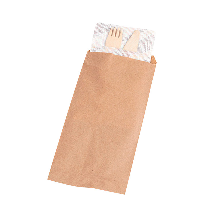 Busta per Posate Kraft 9x24cm (125 Pezzi) Busta per Posate Kraft 9x24cm (125 Pezzi)